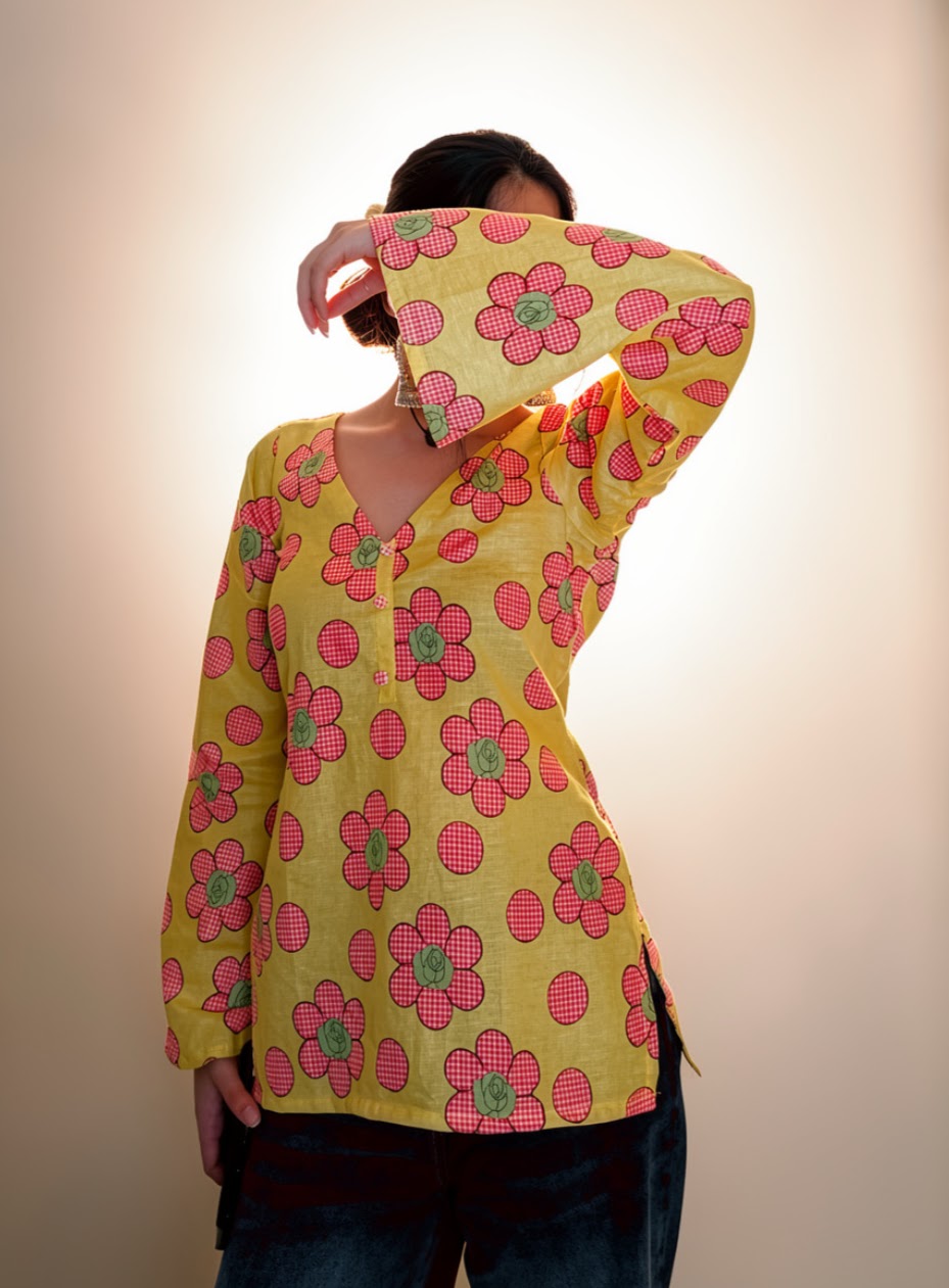 Raahat – Sunflower Yellow Short Kurti