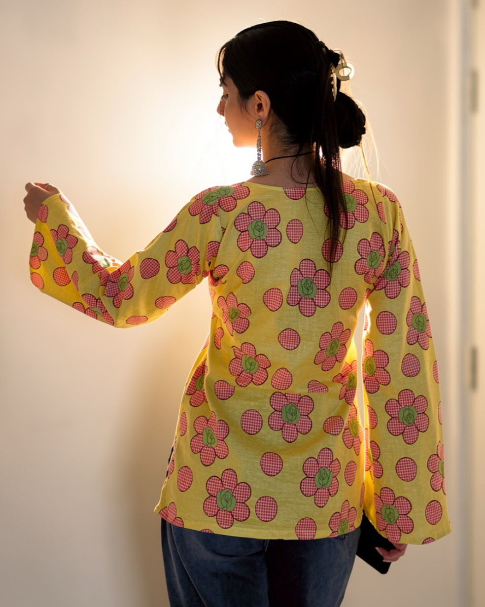 Raahat – Sunflower Yellow Short Kurti