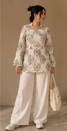 Blue Bell Sleeves Muse Short Kurti