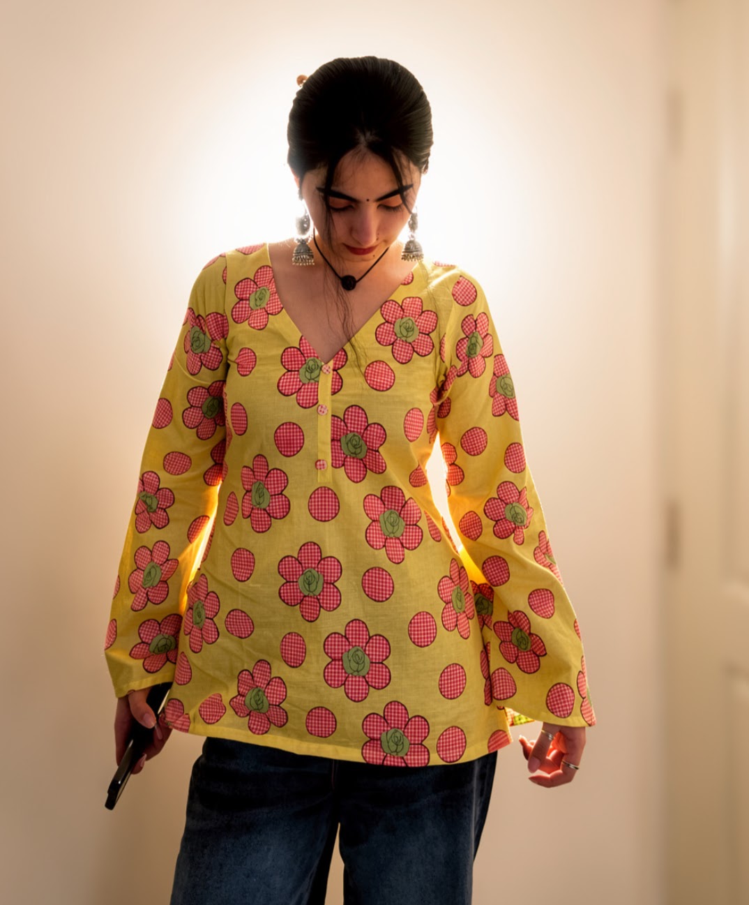 Raahat – Sunflower Yellow Short Kurti