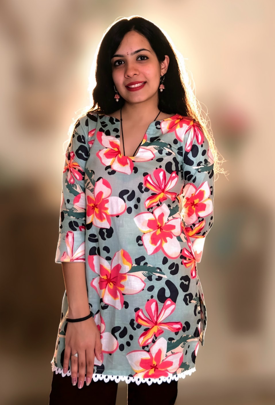 Raahat – Sage Bloom Short Kurti