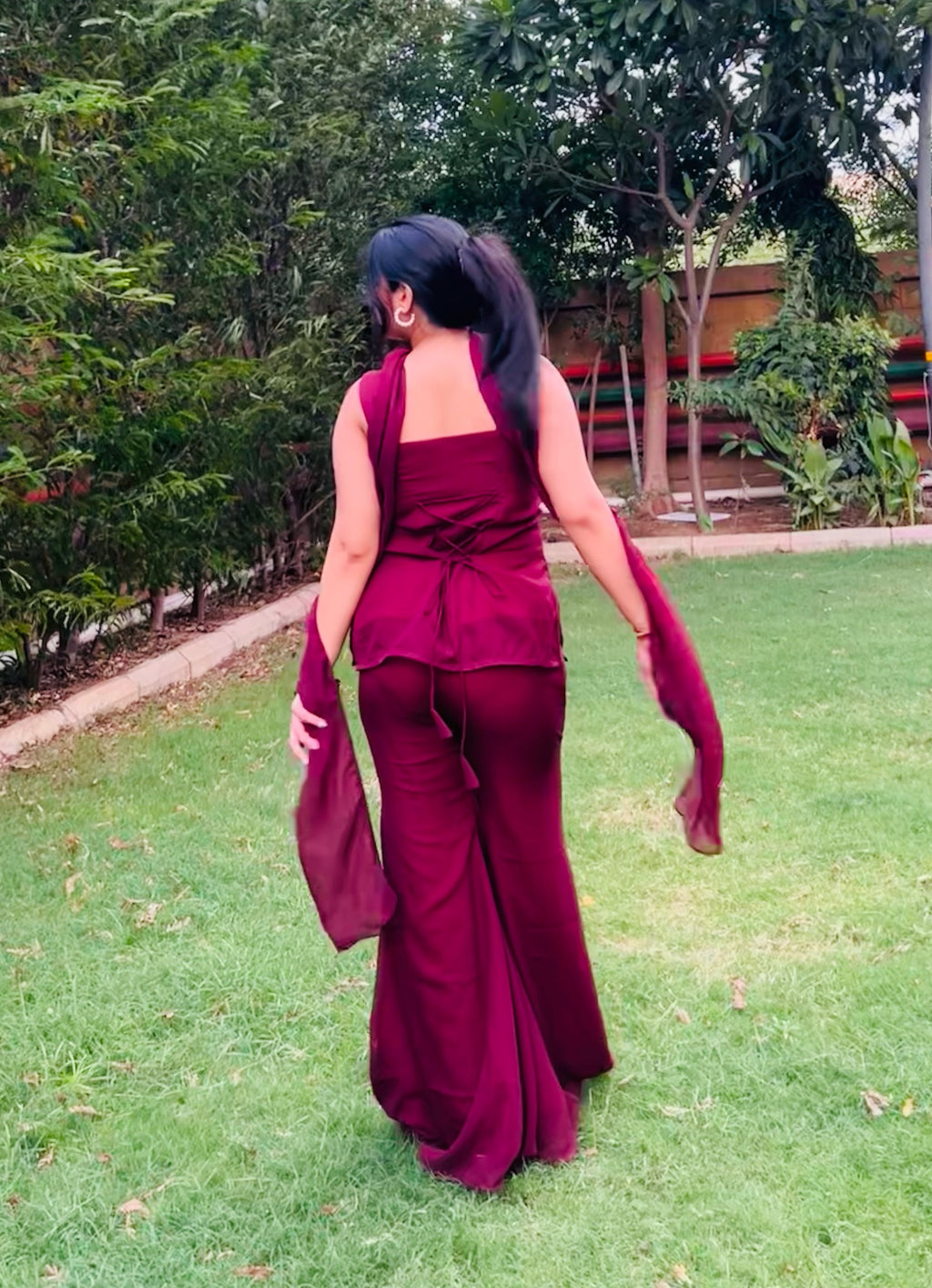 Riwaayat Wine Pearl Detailed 90s Set
