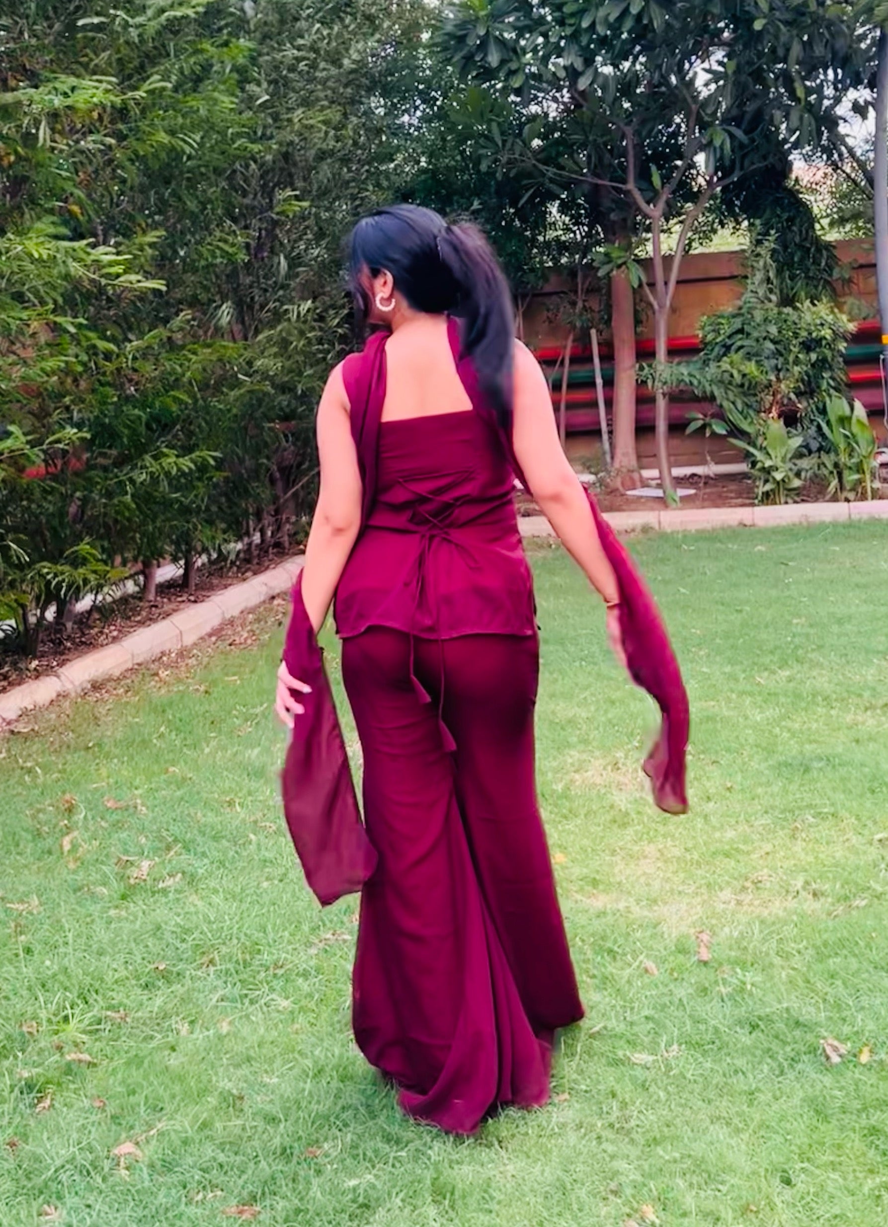 Riwaayat Wine Pearl Detailed 90s Set