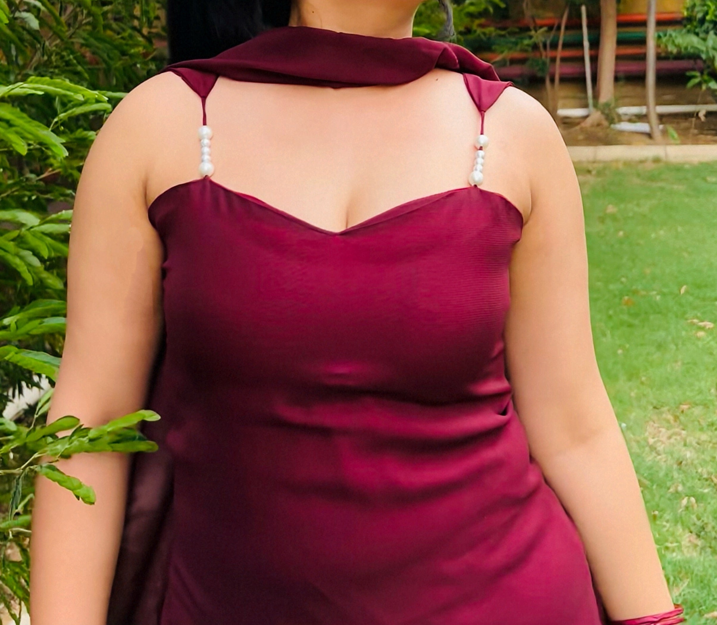 Riwaayat Wine Pearl Detailed 90s Set