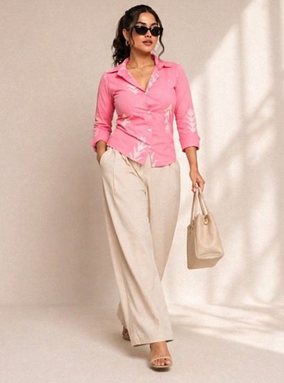 Pink Ikat Button-Down Shirt